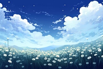 Obraz premium Flower sky landscape.