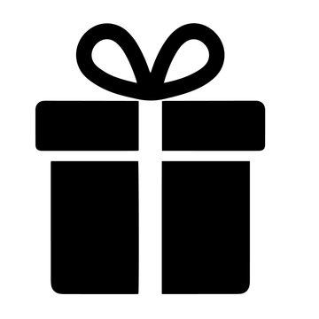 Gift box icon with ribbon bow for special occasions and celebration birthday surprise
