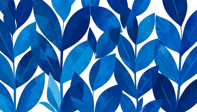 Abstract blue floral pattern seamless texture.