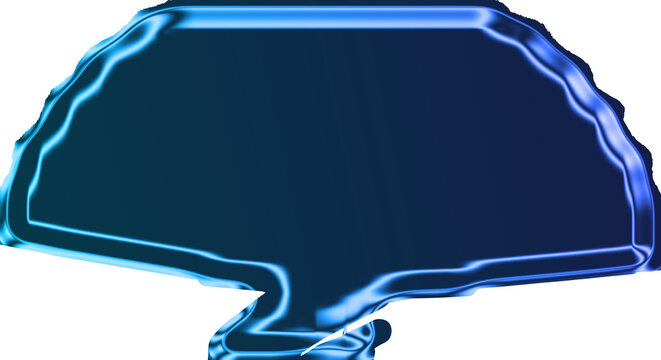 A glowing blue map of North Carolina with neon outline on transparent background