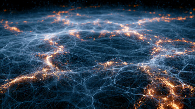 A cosmic view of dark matter weaving luminous threads across the universe