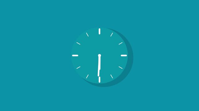 Simple blue clock design for time management concept