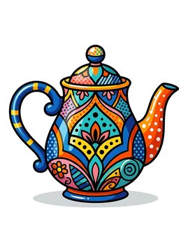 Colorful ceramic vase with intricate floral design.