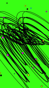 Surreal Abstract Harmonograph Illustration featuring Toxic Green and Magenta