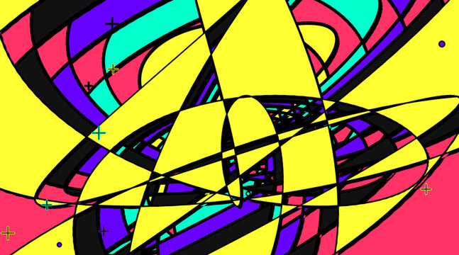 Psychedelic Y2K Spirograph Background with Thick Lines in Vivid Cyber Yellow and Purple