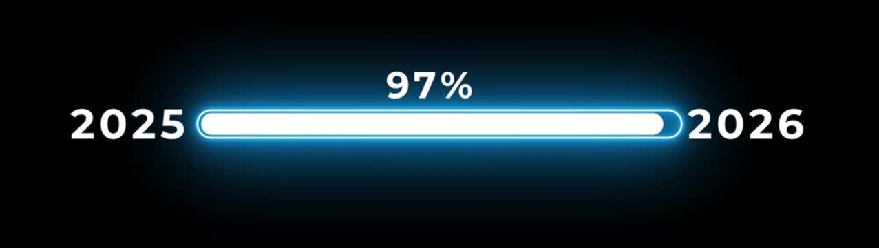 Loading bar from 2025 to 2026 new year transfer animation. Year change concept. New year 2026 loading bar animation.4k motion graphics video animation
