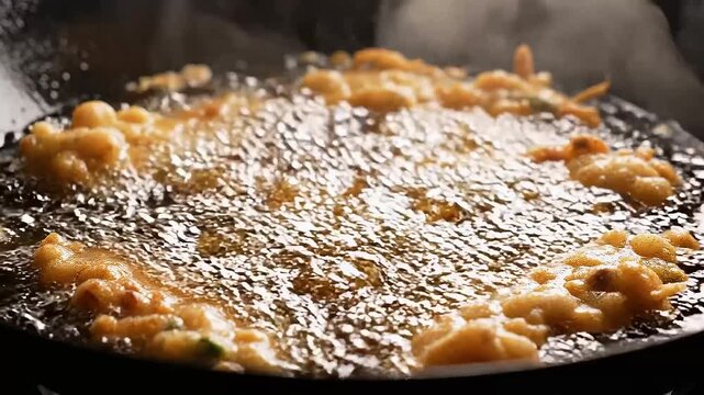 Sizzling macaroni, golden mac and cheese, creamy pasta dish, cooking in a pan