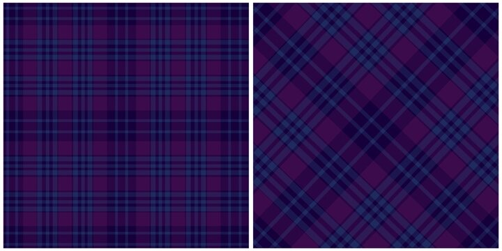 Purple and Blue Plaid Seamless Pattern Background