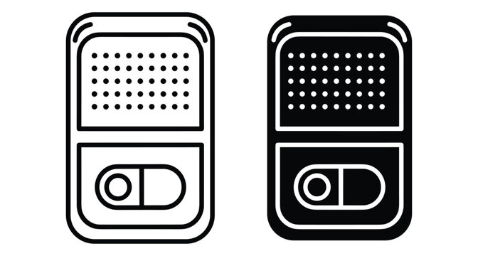 Baby monitor intercom device icons in line and solid styles for nursery safety communication child surveillance electronic radio transmitter receiver equipment