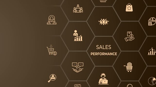 Sales performance management concept on the transparent background. Drive sales performance to optimize sales team's capabilities. Motion graphics of improve sales efficiency. Animation of 4k video. 
