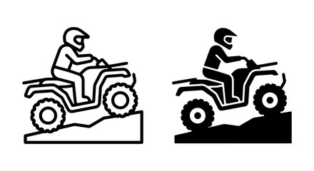 Quad Bike Rider Icons, ATV Vector Graphics Set, Off-Road Vehicle Symbols, Extreme Sports and Adventure Design Elements © Kamal