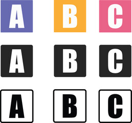 Alphabet vector set a b c letters in multiple color variations and styles for design © Zebu