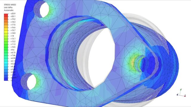 Mechanic simulation engineering - Stress and breakpoint analysis of Mechanical part under force and moment conditions