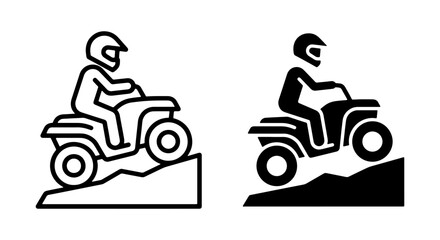 All-Terrain Vehicle Rider Icons, Quad Bike Vector Graphics, Off-Road ATV Sports Silhouette, Extreme Adventure Motocross © Nabil