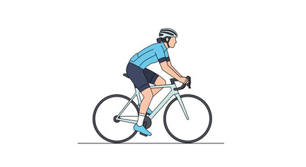 Fototapeta premium Woman cycling on a road bike