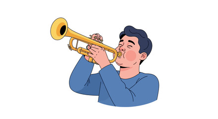 Man playing a golden trumpet © Jaya