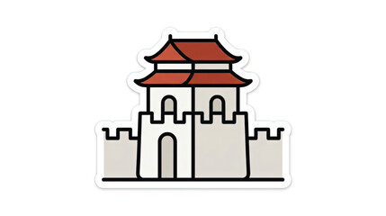 Obraz premium Chinese pagoda gate structure icon.