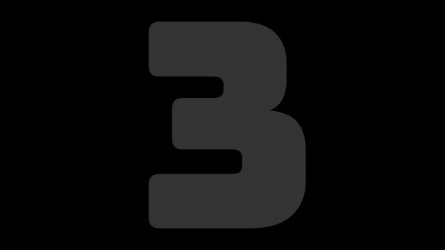 Three, two, One, lets go animation, 3 2 1 Go Simple countdown animation on black background, countdown let's go text animation, digital number count and start signal concept
