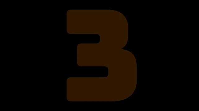 Animated 3 2 1 go game concept countdown animation on black screen, ready set go countdown, 3 2 1 let's go text animation, deduction to start animation on black background. 4K