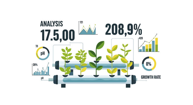 Hydroponic Farming Growth Rate Analysis with Charts and Data