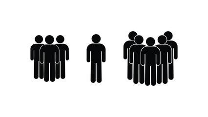 Obraz premium stickman icon set, leader of group of people, isolated pictogram