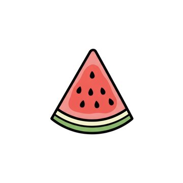 Colorful Watermelon Slice Cartoon Illustration.