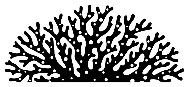 Organic coral shape with porous texture and abstract circular design