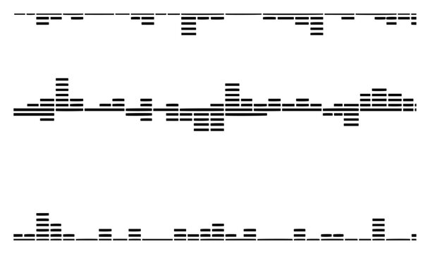 Digital audio equalizer levels with sound frequency bars in minimalist style