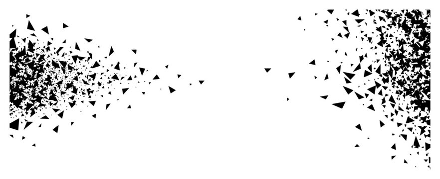 Exploding triangle particles scattering in abstract geometric style