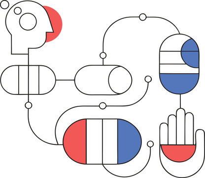 Abstract illustration of mental health and psychological balance concept design.