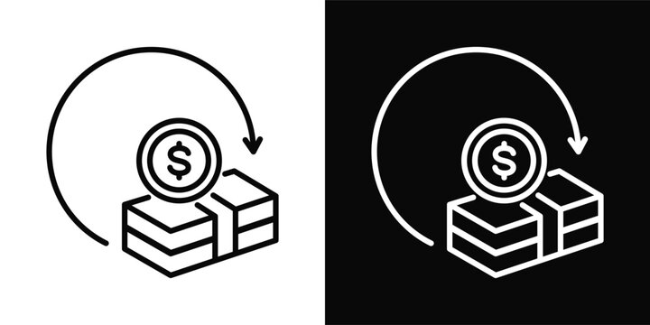 Employee Payroll Icon sheet with black and white background style collection