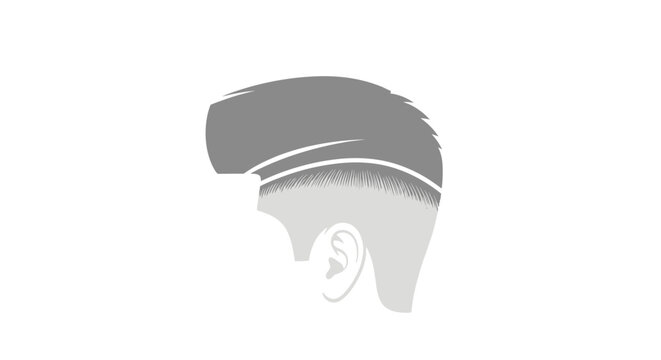 Modern Fade Haircut Illustration: Stylish Men's Hairstyle Graphic