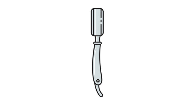 Vintage Straight Razor - Classic Barber Tool Illustration