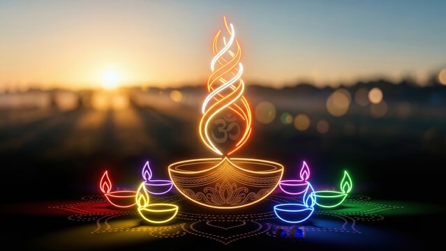 Aarti Diya Lamp - Navratri Festival Background