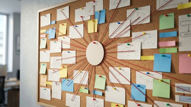 Strategic Planning Board with Connected Ideas Network