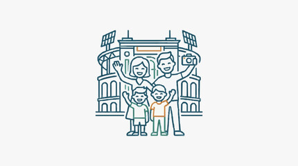 Detailed vintage style castle illustration line art. © Sak
