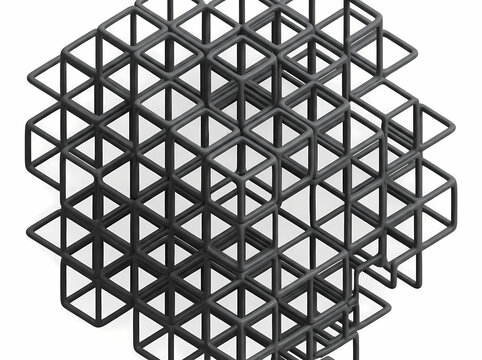 Abstract black wireframe cube structure