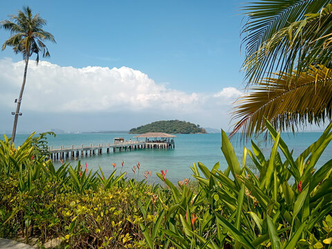 Boat Jetty at Koh Russey Resort Near Sihanoukville in Cambodia