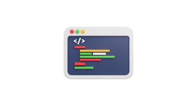 Colorful coding interface on computer screen.