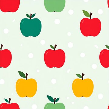 Colorful fruit and vegetable illustrations with leaves.