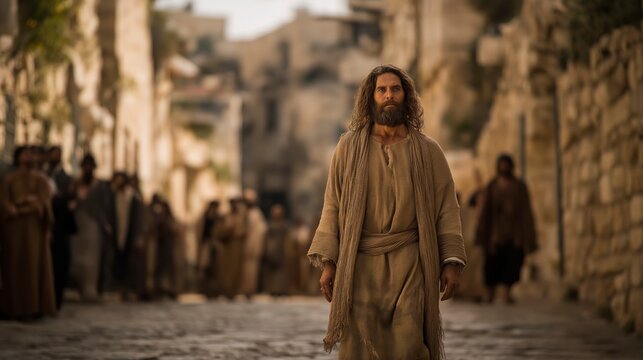 Isaiah walks humbly through Jerusalem despite the people's confusion, showing that truth often challenges society before it is finally understood.

