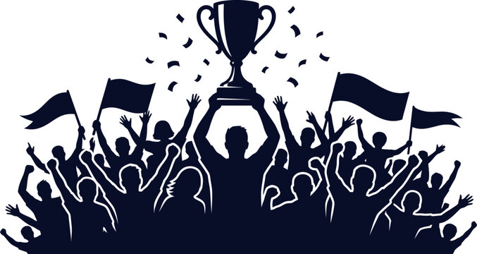 Fifa world cup victory celebration silhouette graphic