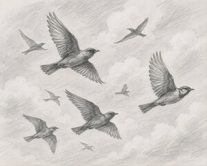 Obraz premium seamless pattern with birds