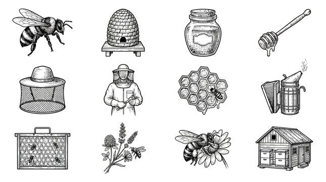 Beekeeper and bee apiary tools.