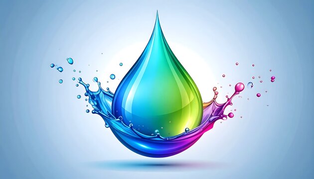 Colorful geometric crystal pyramid with bubbles floating.