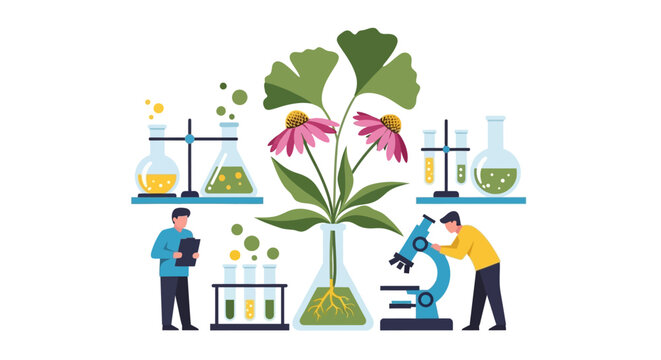 Botanical Research: Scientists Study Plant Growth and Chemistry in Lab