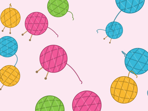 Craft Yarn Ball Pattern Hobby Shop Design