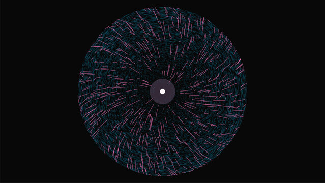 Particle accelerator scatter tracks on dark background