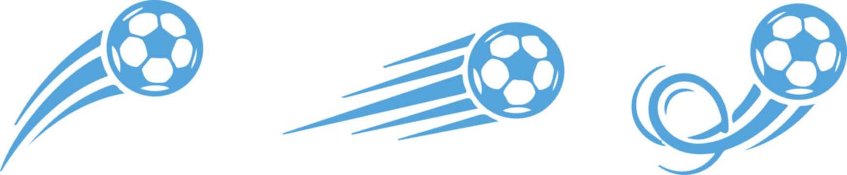 Flying soccer ball with tornado loop trail and fast rush effects graphic design