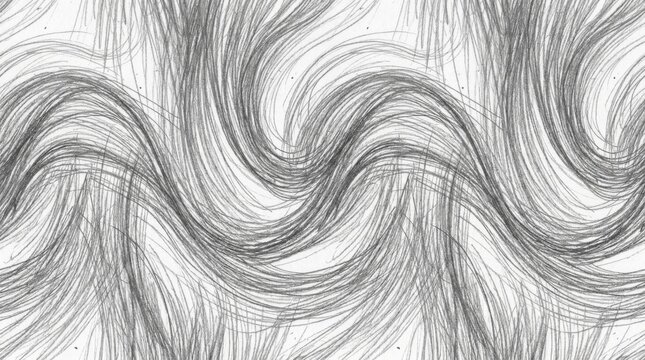 Abstract pencil sketch of flowing wavy lines forming a dynamic pattern